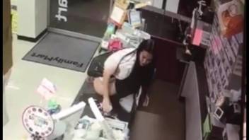 Girl Pissing in Mart and Drinking Her Urine